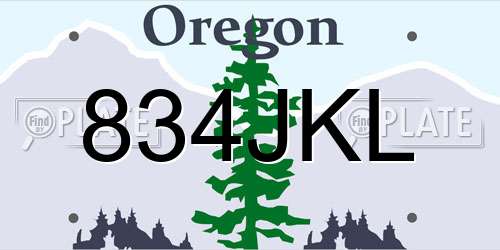 834JKL Oregon License Plate