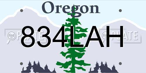834LAH Oregon License Plate