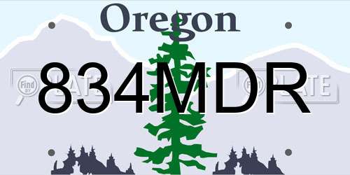834MDR Oregon License Plate