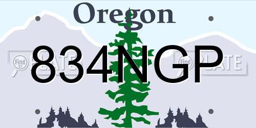 834NGP Oregon License Plate