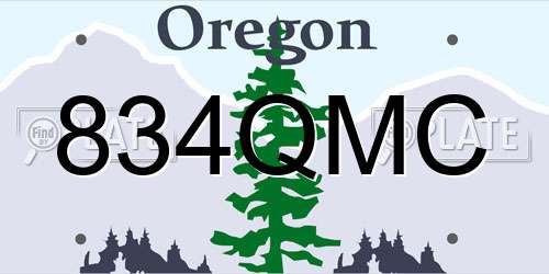 834QMC Oregon License Plate