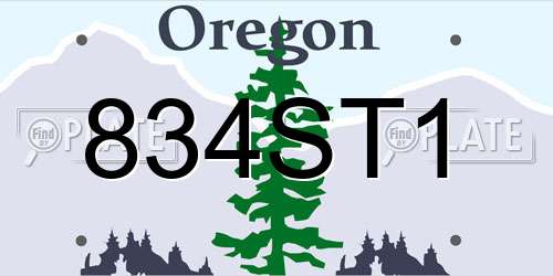 834ST1 Oregon License Plate
