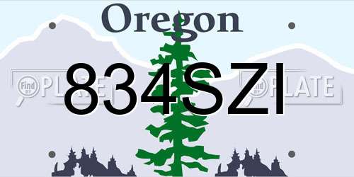 834SZI Oregon License Plate
