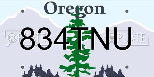 834TNU Oregon License Plate