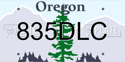 835DLC Oregon License Plate