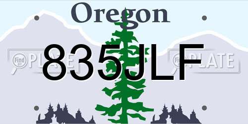 835JLF Oregon License Plate