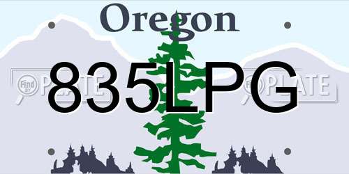 835LPG Oregon License Plate