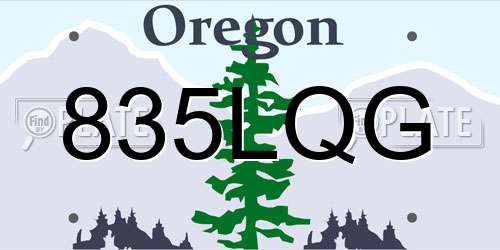 835LQG Oregon License Plate
