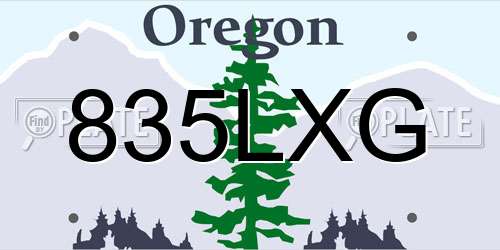 835LXG Oregon License Plate
