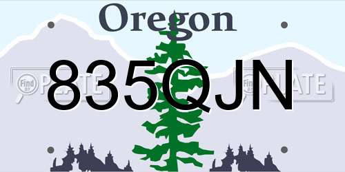 835QJN Oregon License Plate