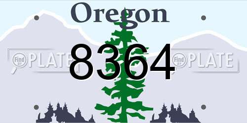 8364 Oregon License Plate