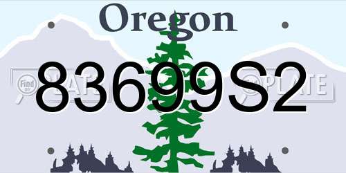 83699S2 Oregon License Plate
