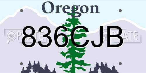836CJB Oregon License Plate
