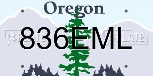 836EML Oregon License Plate