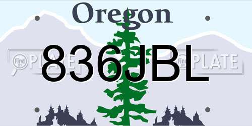 836JBL Oregon License Plate