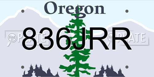 836JRR Oregon License Plate