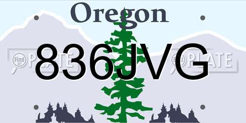 836JVG Oregon License Plate