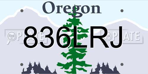 836LRJ Oregon License Plate