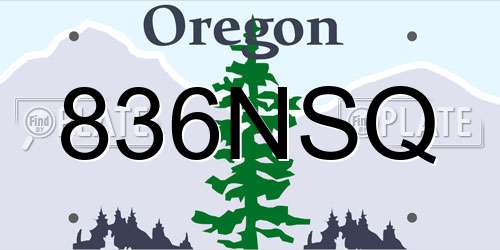 836NSQ Oregon License Plate