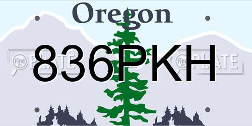 836PKH Oregon License Plate