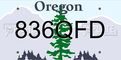 836QFD Oregon License Plate