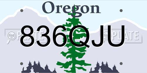 836QJU Oregon License Plate