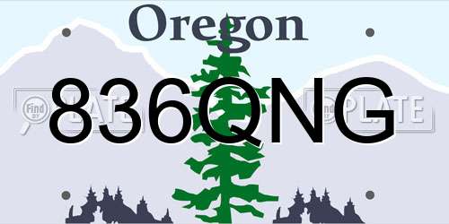 836QNG Oregon License Plate