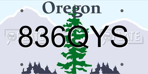 836QYS Oregon License Plate