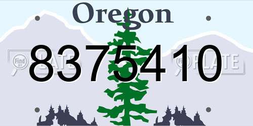 8375410 Oregon License Plate