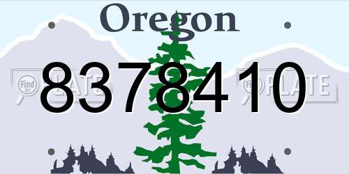 8378410 Oregon License Plate