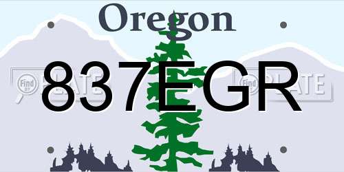 837EGR Oregon License Plate