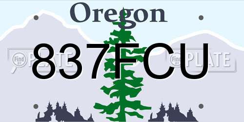 837FCU Oregon License Plate