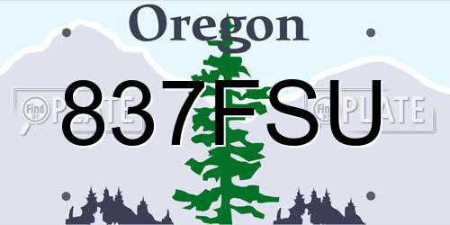 837FSU Oregon License Plate