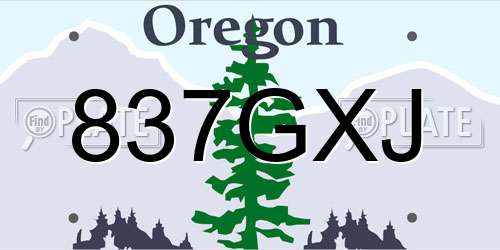 837GXJ Oregon License Plate