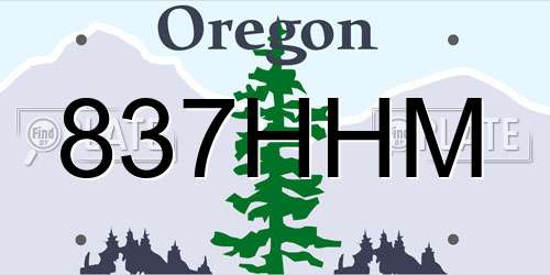 837HHM Oregon License Plate