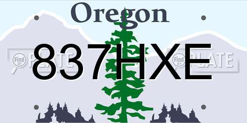837HXE Oregon License Plate