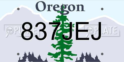 837JEJ Oregon License Plate
