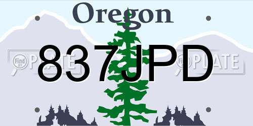 837JPD Oregon License Plate