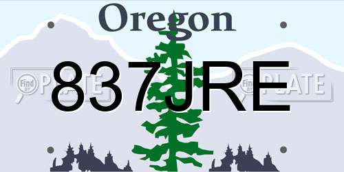 837JRE Oregon License Plate