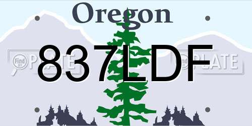 837LDF Oregon License Plate