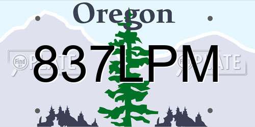837LPM Oregon License Plate