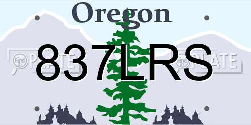 837LRS Oregon License Plate