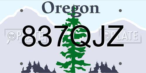 837QJZ Oregon License Plate