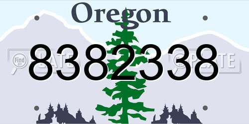 8382338 Oregon License Plate