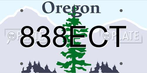 838ECT Oregon License Plate