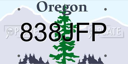 838JFP Oregon License Plate
