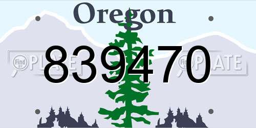 839470 Oregon License Plate