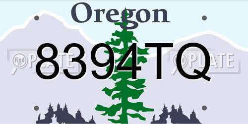 8394TQ Oregon License Plate