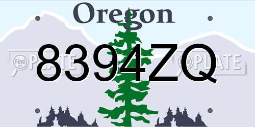 8394ZQ Oregon License Plate