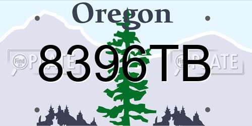 8396TB Oregon License Plate